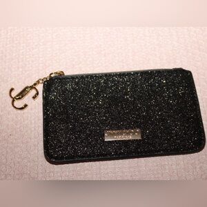 Jimmy Choo Wallet Coin Purse Black Glitter New